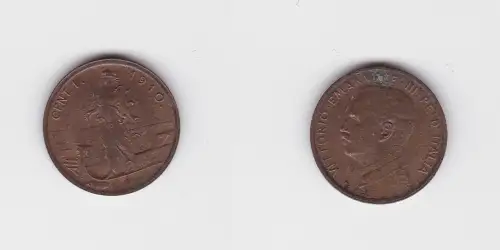 1 Centesimo Kupfer Münze Italien 1910 (124371)
