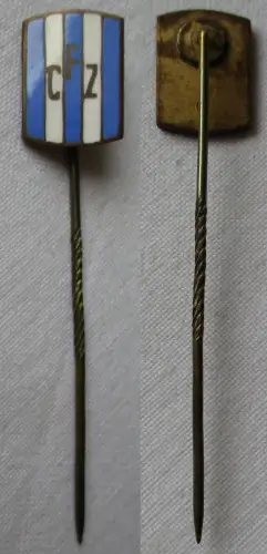 emailliertes Sport Anstecknadel CFZ blau weiß um 1930? (151258)