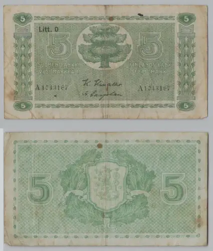 5 Markkaa Banknote Finnland 1939 Pick 69 (152865)
