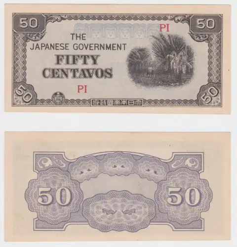 50 Centavos Banknote Philippinen The Japanese Governement 1942 P 105 (153645)
