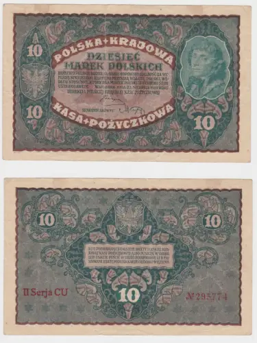 10 Marek Banknote Polen 23.08.1919 Pick 25 (153665)