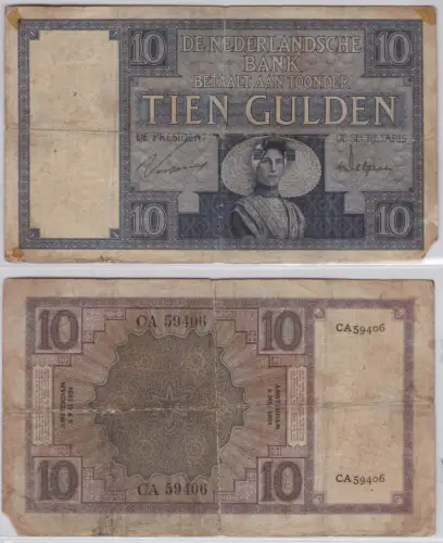 10 Gulden Banknote Niederlande 1924 (154024)
