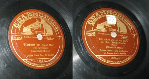155967 Schellackplatte Grammophon Hochzeit bei Kater Murr + Hein spielt abends