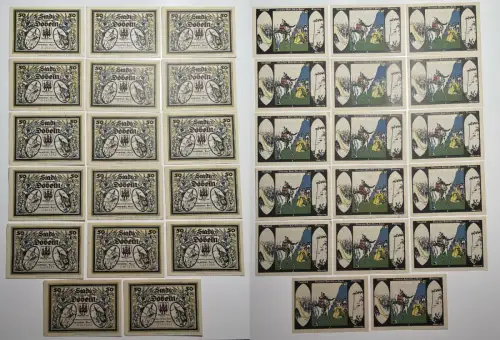17 Banknoten Notgeld Stadt Döbeln Ritter Staupitz Geld 1921 (155159)