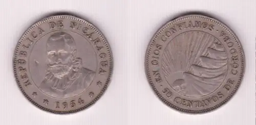 50 Centavos Münze Nicaragua 1954 (155112)