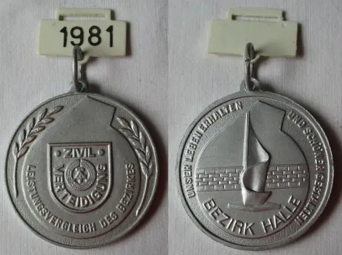DDR Medaille Zivilverteidigung Leistungsvergleich d. Bezirk Halle 1981 (126852)
