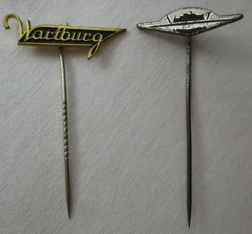 2x DDR Anstecknadel Firmenabzeichen Wartburg VEB Automobilwerk Eisenach (141872)