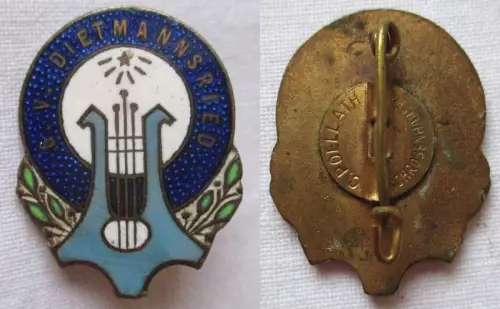 emailliertes Abzeichen G.V. Gesangsverein Dietmannsried um 1920 (108762)