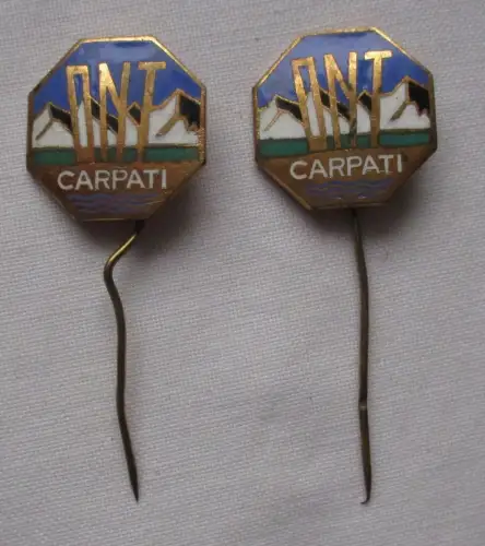 2x emailliertes Abzeichen DNT Carpati um 1935 (163513)