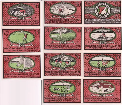 11 Banknoten Notgeld Sportverein Kahla 1921 (162844)