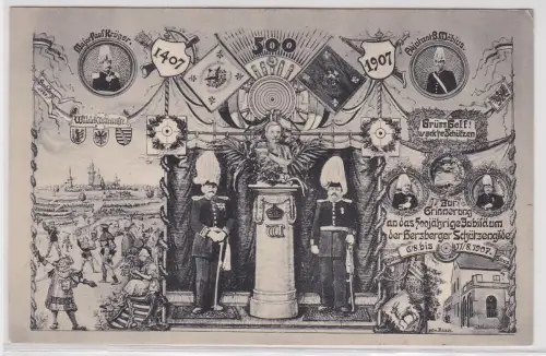 902018 Ak Erinnerung an das 500jährige Bestehen der Herzberger Schützengilde1907