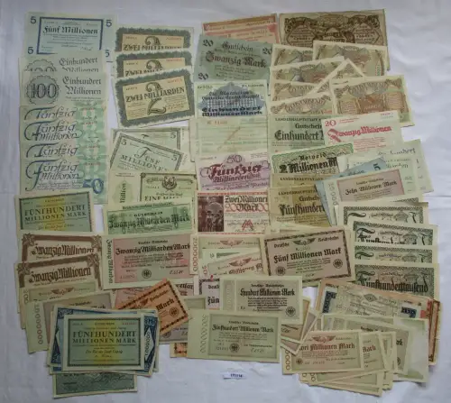 Sammlung mit 100 Banknoten Großnotgeld Inflation um 1923 (171114)