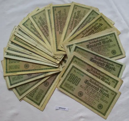 Sammlung mit 100 Banknoten 1000 Mark 15.9.1922 Ro. 75 (171117)