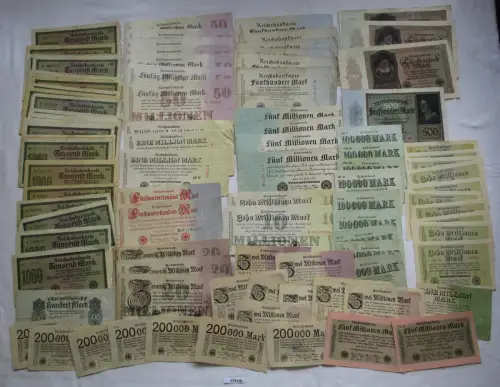 Sammlung mit 100 Banknoten Deutschland Inflation, Deutsches Reich (171116)