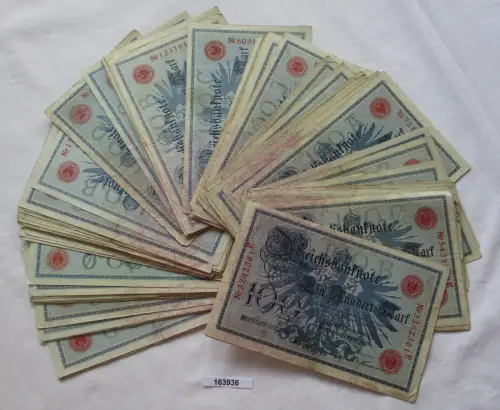 Sammlung mit 100 Banknoten 100 Mark 1908 Deutschland Rosenberg 33 (163936)