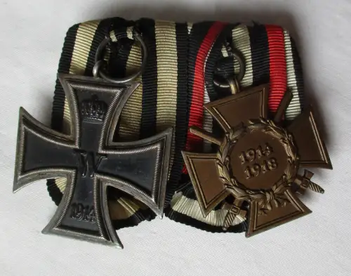 2er Ordensspange Eisernes Kreuz 2.Klasse 1914 plus Ehrenkreuz für Front (113395)