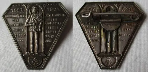 seltenes Blech Abzeichen 100 Jahre Liedertafel Zerbst 1927 (163250)