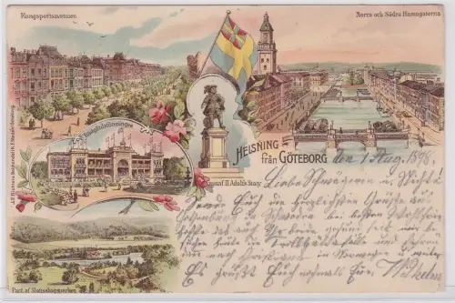 903410 Lithografie AK Helsning fran Göteborg - Straßenansicht, Gartenverein 1898