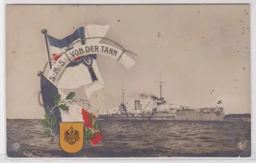 903536 Patriotika AK Großer Kreuzer S.M.S. von der Tann kaiserliche Marine 1911