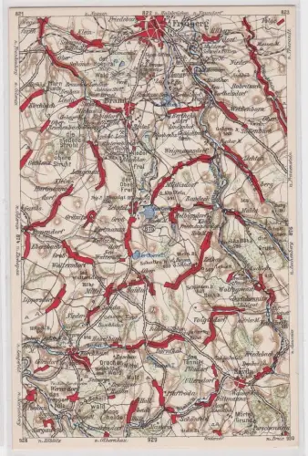 98573 Landkarten Ak Wona-Karte C Freiberg, Branderbisdorf, Forcheim usw.