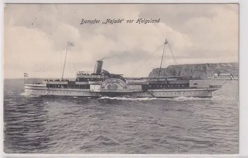 17469 Ak Dampfer "Najade" vor Helgoland 1905