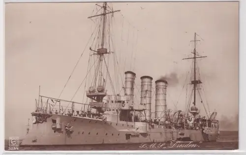 06153 Foto Ak S.M.S. Dresden um 1920 Verlag M.L. Carsten, Hamburg Nr. 3254