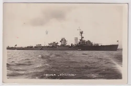 04016 Foto Ak Kreuzer "Königsberg" um 1930
