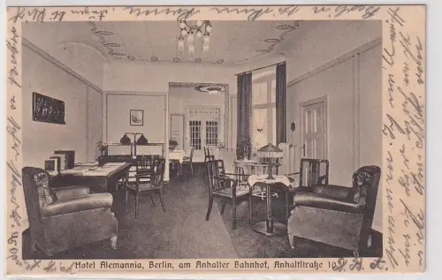 49843 Ak Berlin Hotel "Alemania" am Anhalter Bahnhof Anhaltstraße 10 Salon, 1912