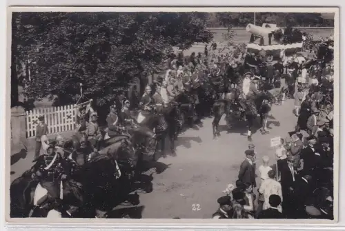 47389 Foto Ak Festumzug Militärverein Görzig um 1920