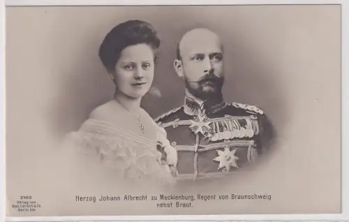 62546 Ak Herzog Johann Albrecht zu Mecklenburg Regent von Braunschweig mit Braut