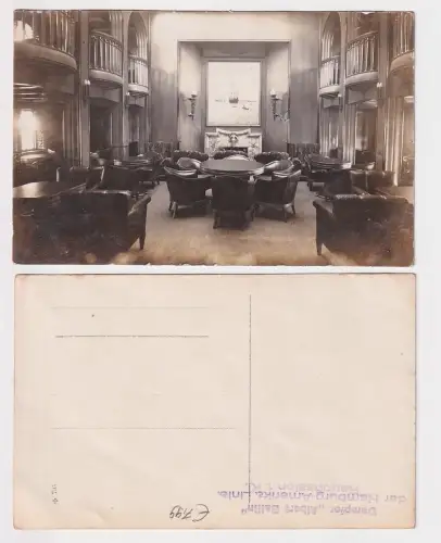 98198 Foto Ak Dampfer "Albert Ballin" Hamburg-Amerika-Linie Rauchsalon 1. Klasse
