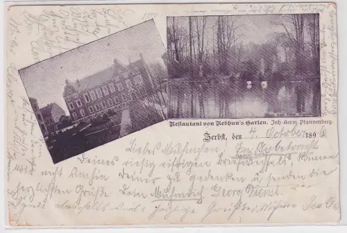 66915 Mehrbild Ak Zerbst Restaurant von Reghuhns Garten 1896