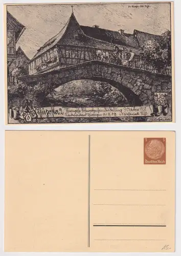 59482 Privat Ganzsache PP 122 C93 Thüposta 2 Postwertzeichen-Ausstell. Suhl 1938