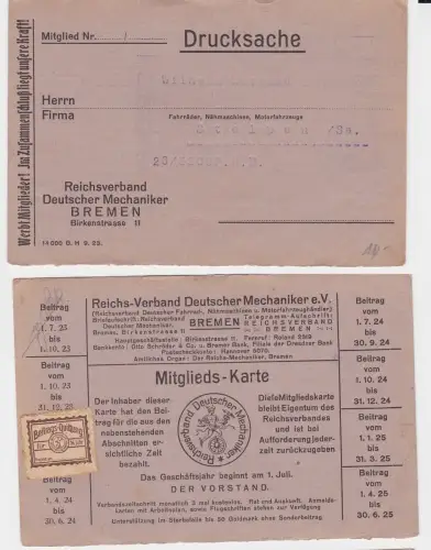 11104 Reklame Ak Reichsverband deútscher Mechaniker Bremen um 1923