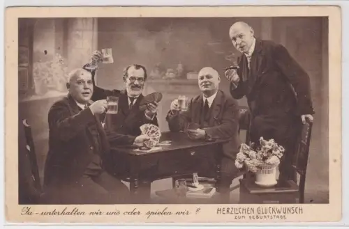 902981 Glückwunsch Ak Herrenrunde beim Bier und Skat 1935
