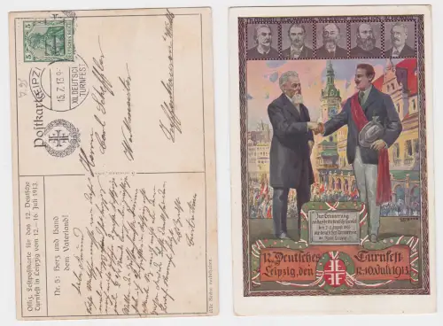 903239 Ak XII.Deutsches Turnfest zu Leipzig 1913 Herz und Hand dem Vaterland!
