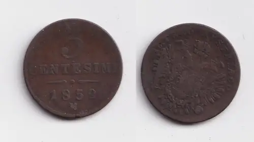 3 Centesimi Kupfer Münze Österreich 1852 M f.ss (143989)