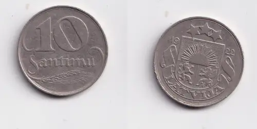 10 Santimi Nickel Münze Lettland 1922 (141630