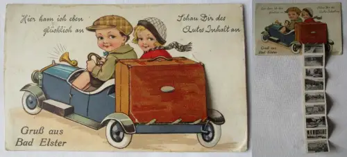 84630 Leporello Ak Gruß aus Bad Elster - Hier kam ich eben glücklich an