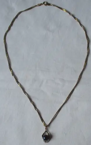 elegante 333er Gold Damenhalskette + 375er Gold Diamant Anhänger (153389)