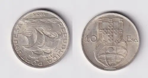 10 Escudos Silber Münze Portugal 1955 (162371)
