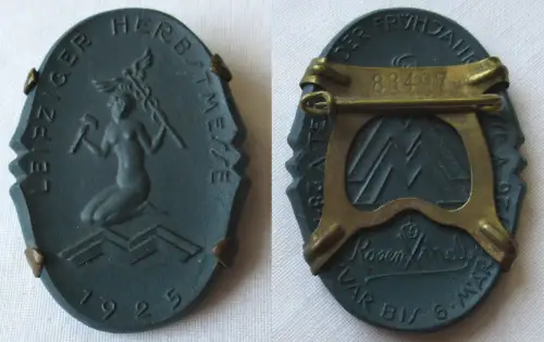 seltenes Porzellan Medaille Leipziger Herbstmesse 1925 (162935)