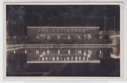 903740 Ak Leipzig IPA Restaurant bei Abendbeleuchtung 1930