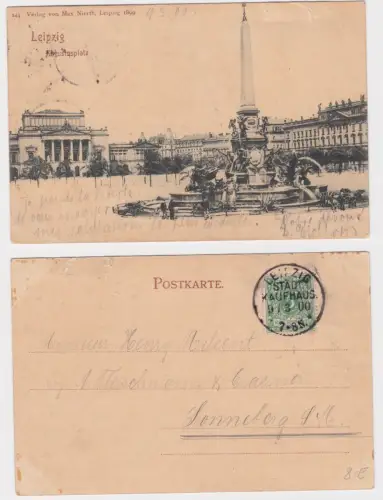 903976 Ak Leipzig Augustusplatz Stempel Städtisches Kauhaus 1900