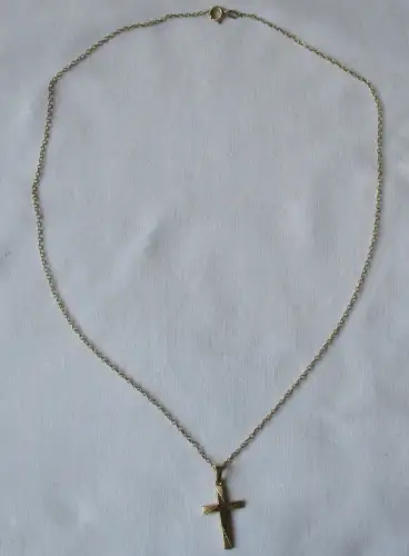 elegante 333er Gold Damen Halskette mit religiösem Kreuz Anhänger (116387)
