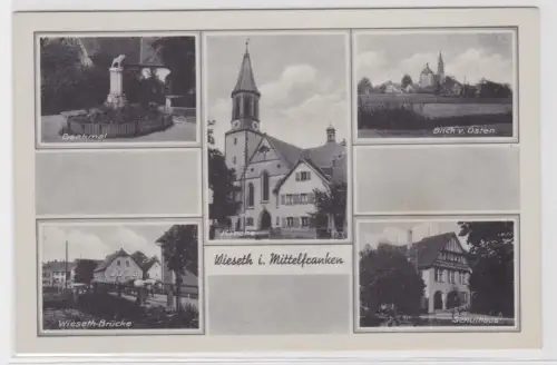 905108 Mehrbild Ak Wieseth in Mittelfranken Schulhaus usw. um 1940