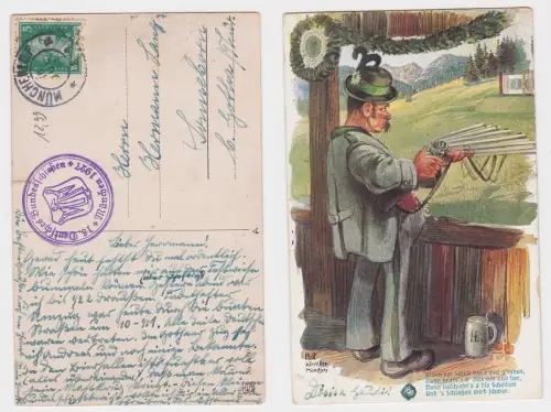 905336 AK Gruß vom 18. Deutschen Bundesschiessen München 1927