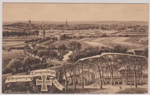 53293 Ak Gefangenenlager Langensalza 1.Weltkrieg 1915