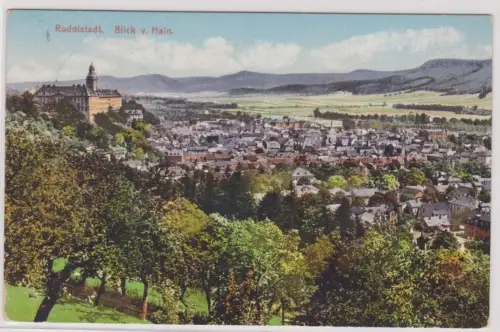904124 Feldpost Ak Rudolstadt Blick vom Hain 1915