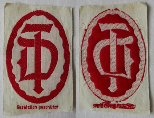 Aufnäher Stoff Mitgliedsabzeichen Deutsche Turnerschaft um 1920 (164596)